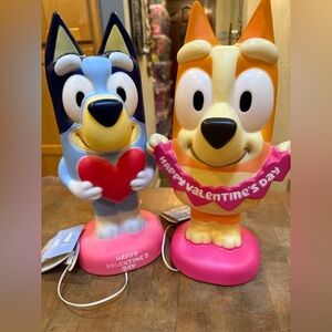 Bluey and Bingo Cartoon Dogs Valentine’s Day Blow Mold Light Up Holiday Set